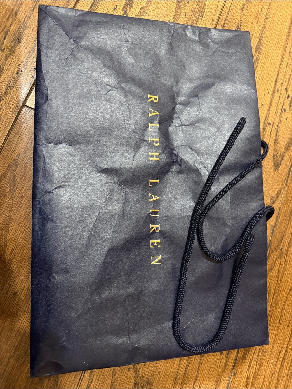 Authentic Polo Ralph Lauren Blue Gold Shopping Gift  Bag 15.5”x10.5”x6